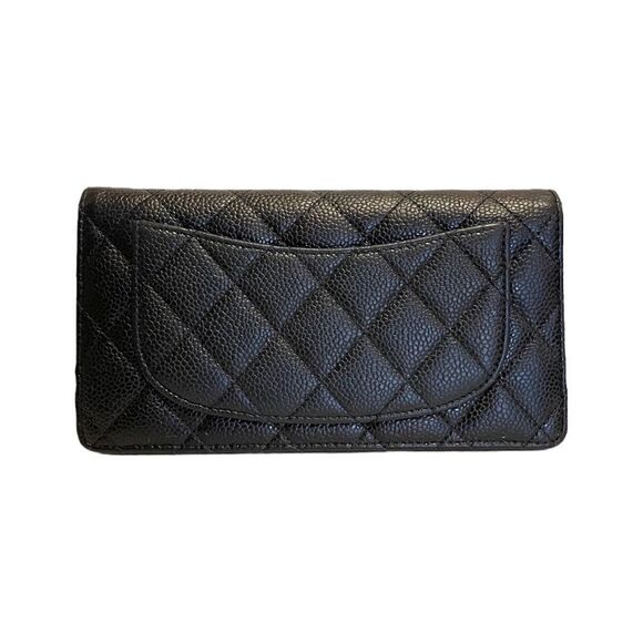 ❤️SOLD❤️2012 CHANEL Continental Black Caviar Quilted CLASSIC Leather Wallet - Picture 6 of 16